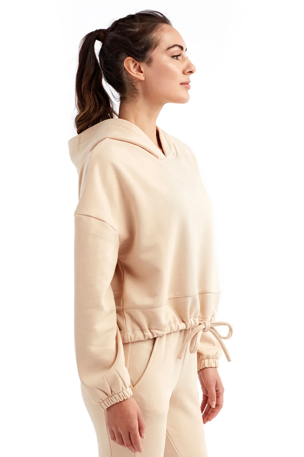 TriDri Damen Maria Cropped Kapuzenpullover Hoodie - Nude