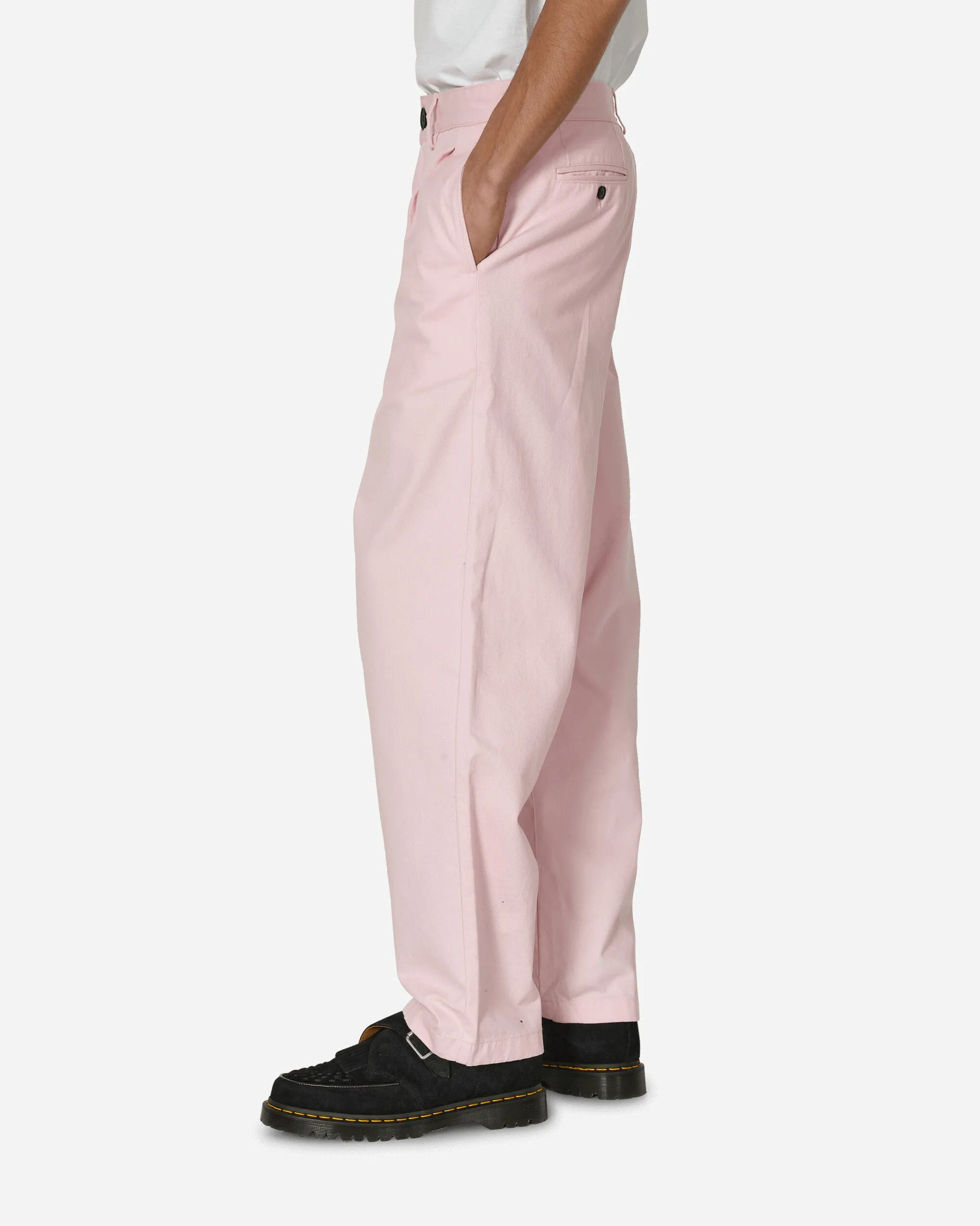 Twill-Doppelfaltenhose Pink