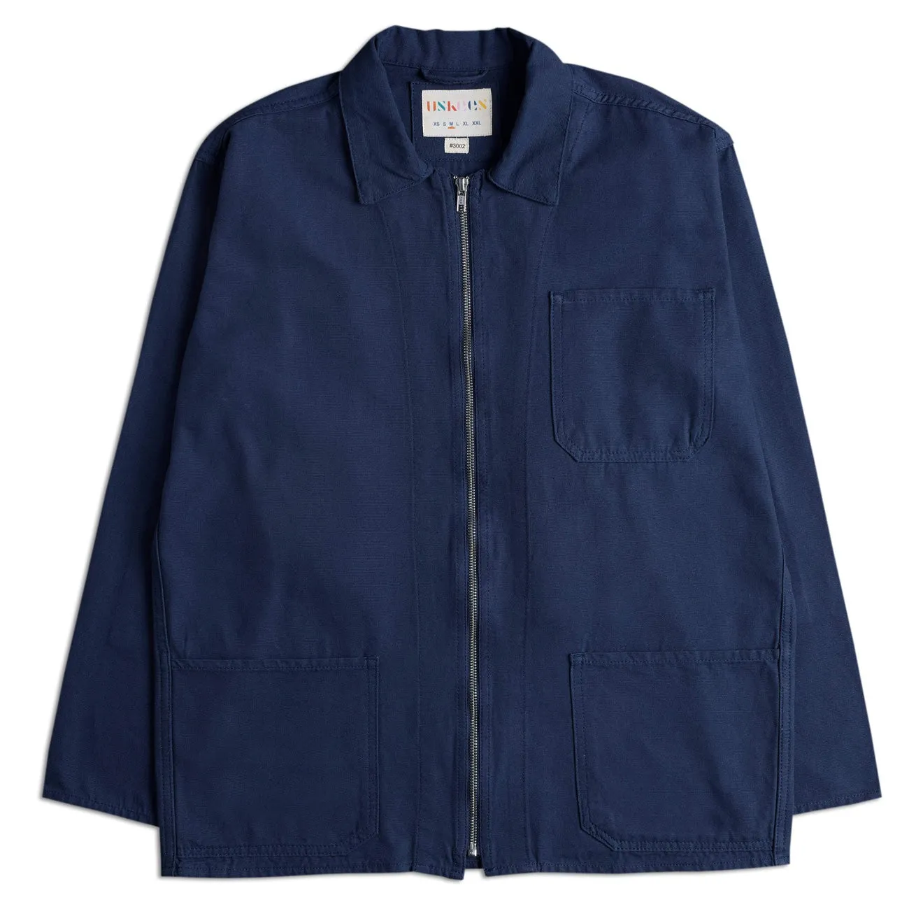 Uskees Reißverschluss-Jacke Mit Front-Zipper Mitternachtsblau