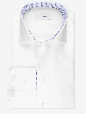 Weißes Einfarbiges Slim Fit Hemd mit Einlage
