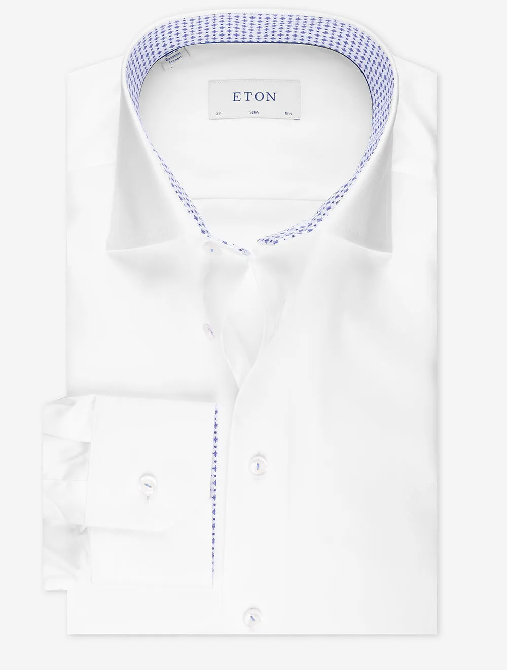 Weißes Einfarbiges Slim Fit Hemd mit Einlage