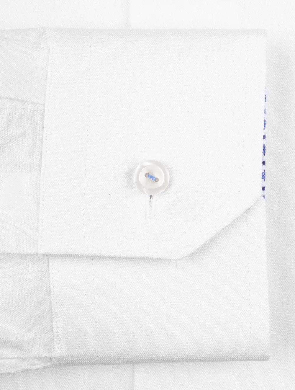 Weißes Einfarbiges Slim Fit Hemd mit Einlage