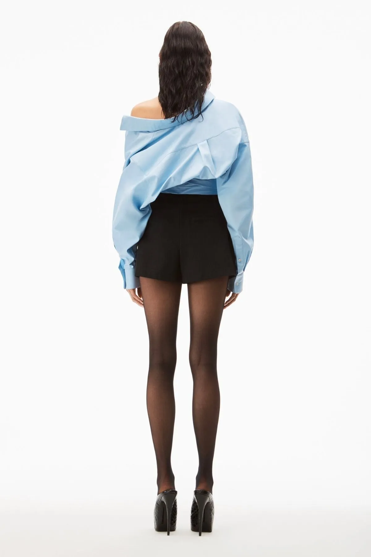 Damen Alexander Wang Alexander Wang Safari Shorts mit sichtbarem Reißverschluss und Logo-Bund - Schwarz