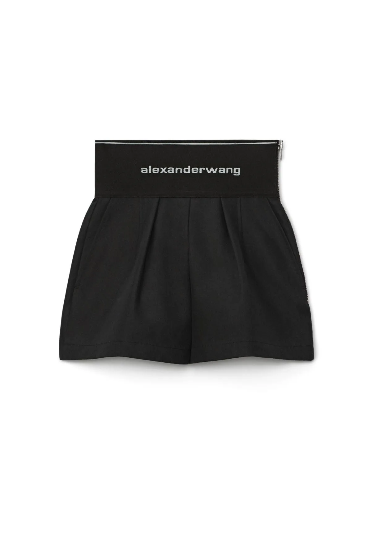 Damen Alexander Wang Alexander Wang Safari Shorts mit sichtbarem Reißverschluss und Logo-Bund - Schwarz
