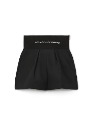 Womens Alexander Wang Alexander Wang Exposed Zip Logo Elastic Safari Short - Black