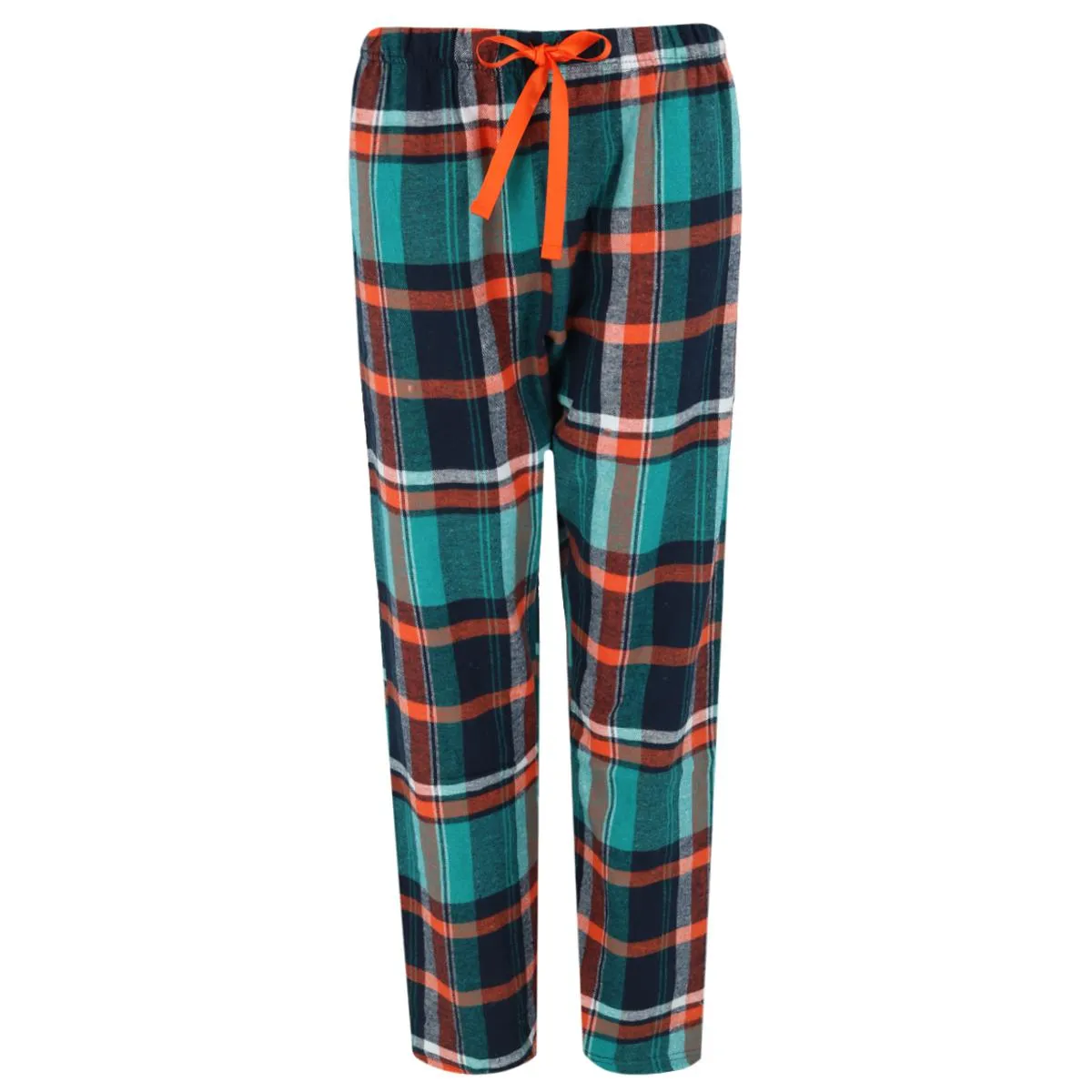 Damen Flanellhose mit Karomuster und offenem Saum