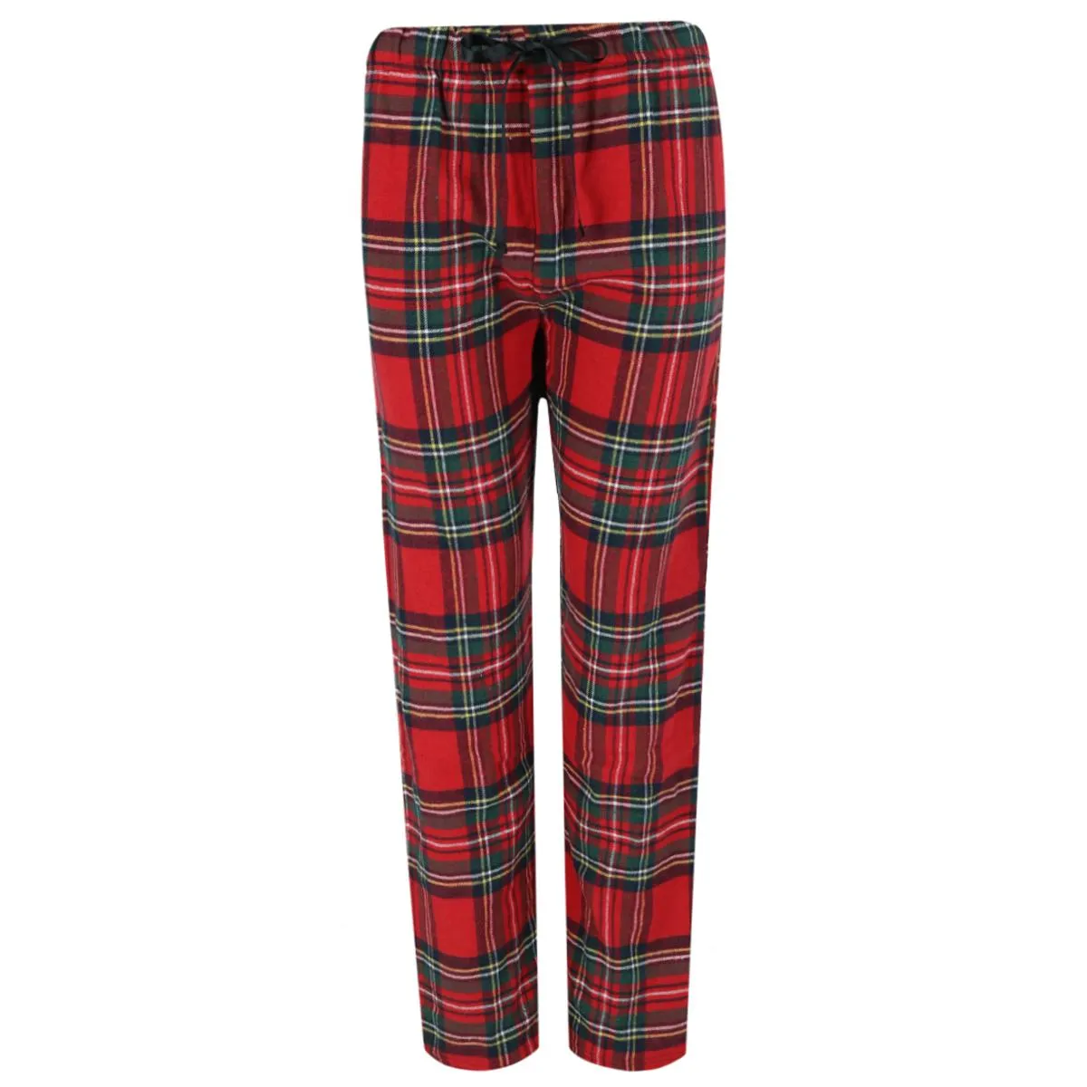 Damen Flanellhose mit Karomuster und offenem Saum