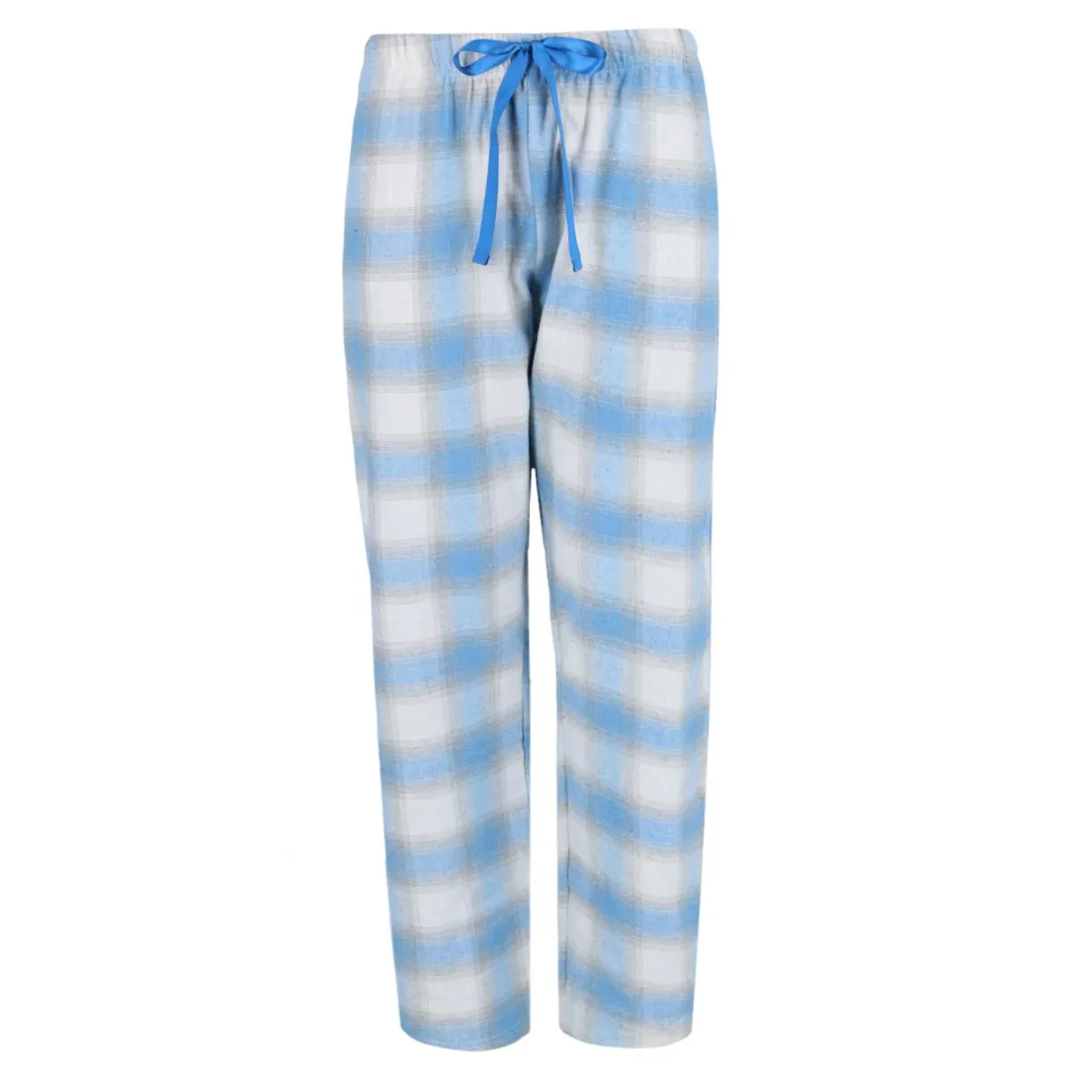 Damen Flanellhose mit Karomuster und offenem Saum