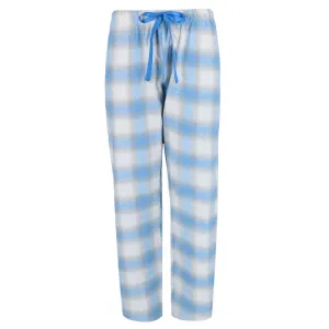 Damen Flanellhose mit Karomuster und offenem Saum