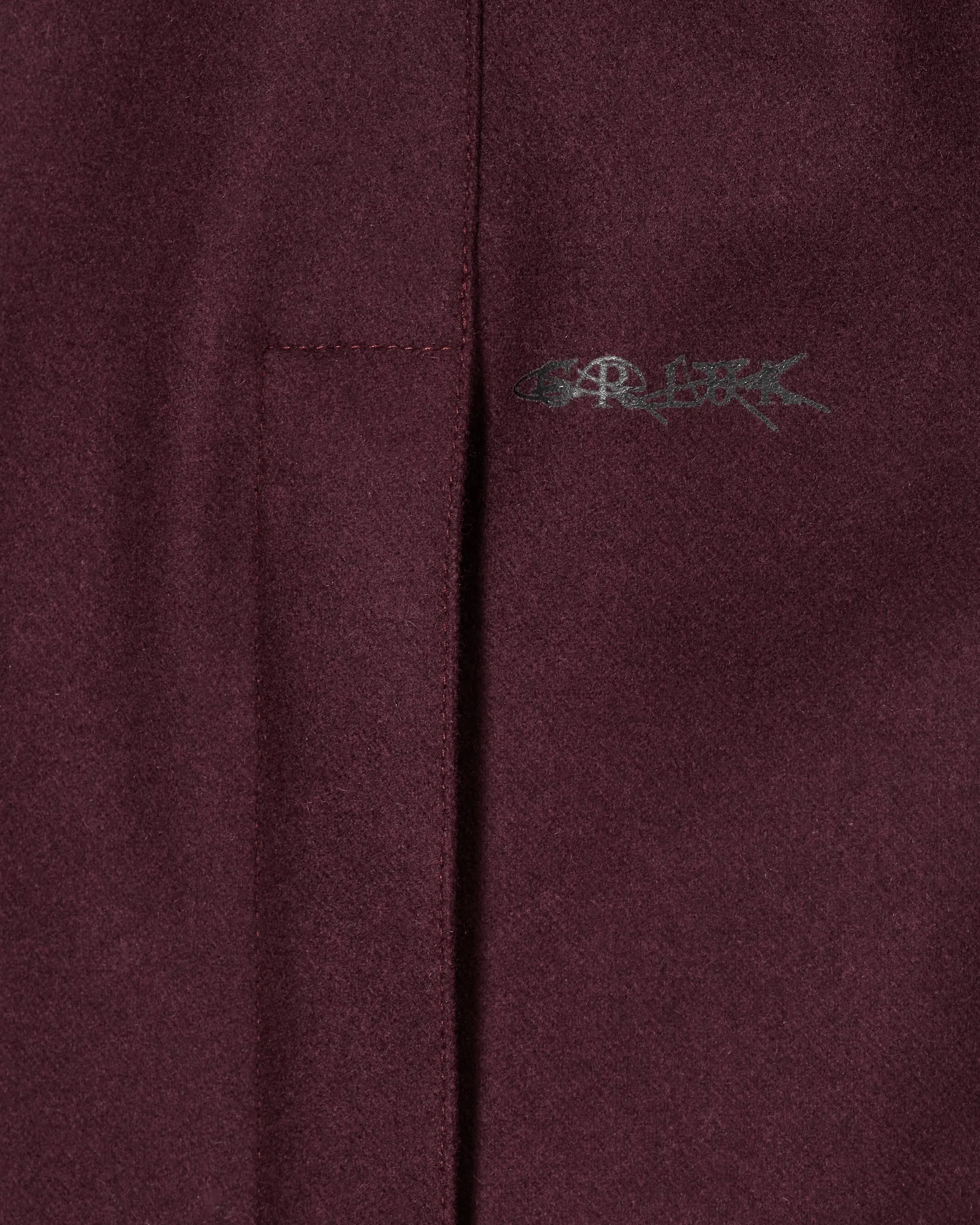 Rote Wollstoff-Schürzenjacke