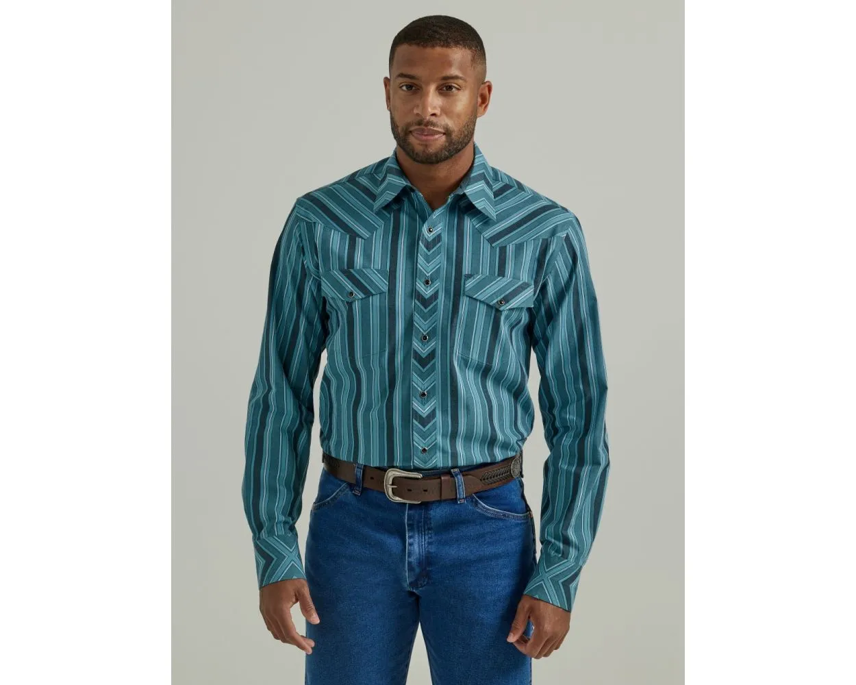 Wrangler Herren Silver Edition Classics Langarm-Snap-Hemd Wrangler Kleidung
